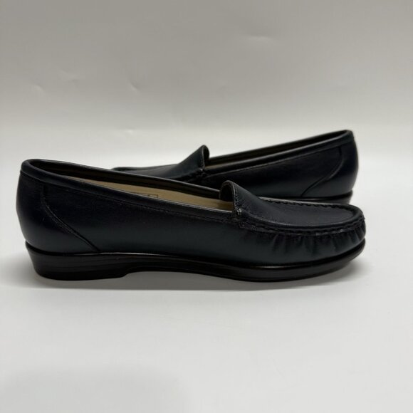 SAS Shoes Slip On Loafer Womans Size 6M Navy Leather Tripad Comfort Foot Bed - Picture 3 of 12
